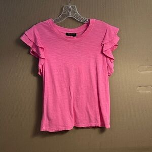 Maven West Pink Ruffle Sleeve Top
